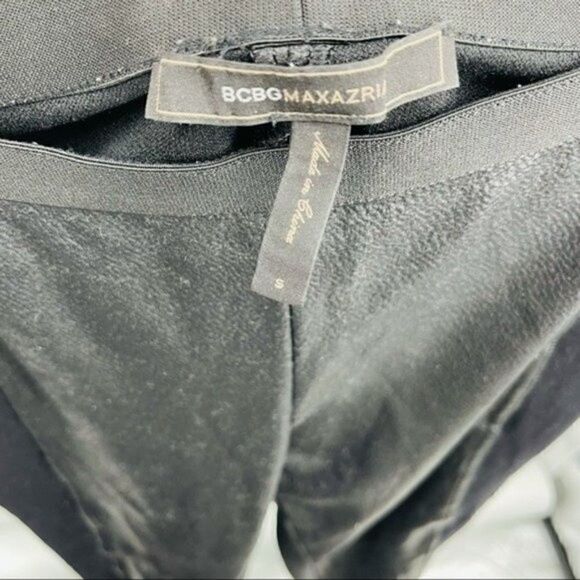 Y2K BCBGmazAzria black faux leather leggings bootcut sz 0 BoxF - Picture 6 of 6
